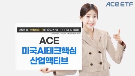 한투운용, ACE 미국AI테크핵심산업액티브 ETF 순자산액 1000억원 돌파