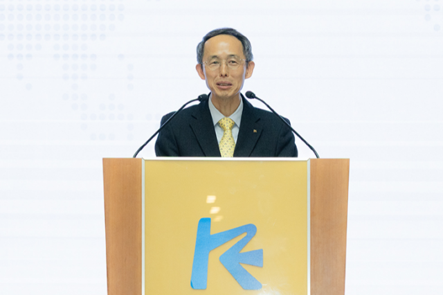 황기연 한국수출입은행장이 6일 서울 여의도 수은 본점에서 열린 ‘제23대 은행장 취임식’에서 발언하고 있다 사진수은