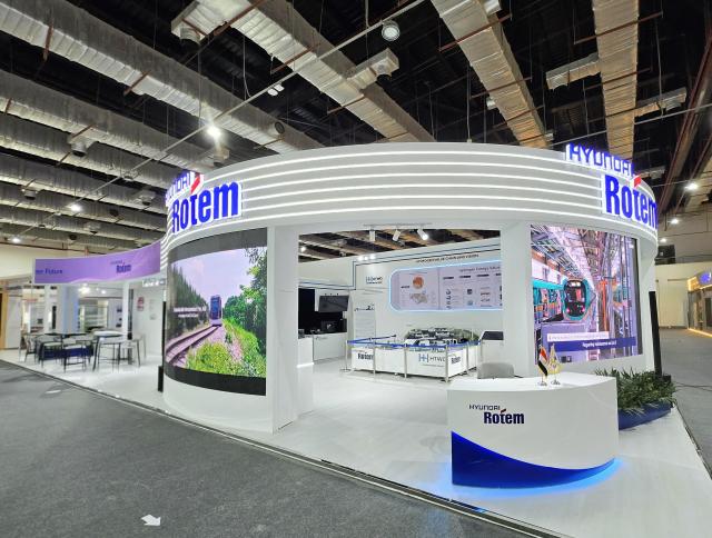 9일현지시간부터 오는 11일까지 이집트 뉴카이로 소재 국제전시센터EIEC에서 열리는 현지 최대 교통물류 전시회 TransMEA 2025에 참가하는 현대로템 전시관 전경 사진현대로템