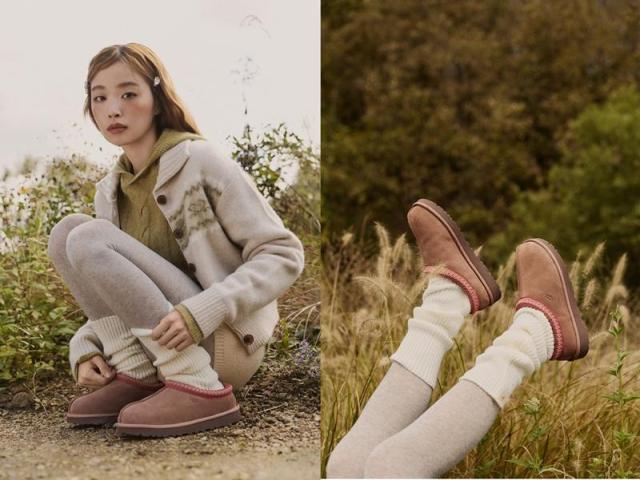 어그 시그니처 스웨이드 타스만 슬리퍼 화보 사진어그