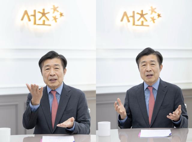 전성수 서초구청장이 서초의 고터·세빛 관광특구를 통해 글로벌 복합문화관광지로 키워나가겠다고 밝히고 있다 