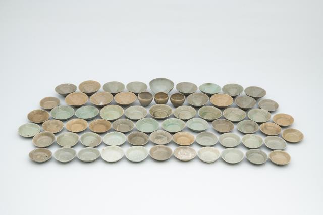 청자다발 접시 완 잔 사진국유청 