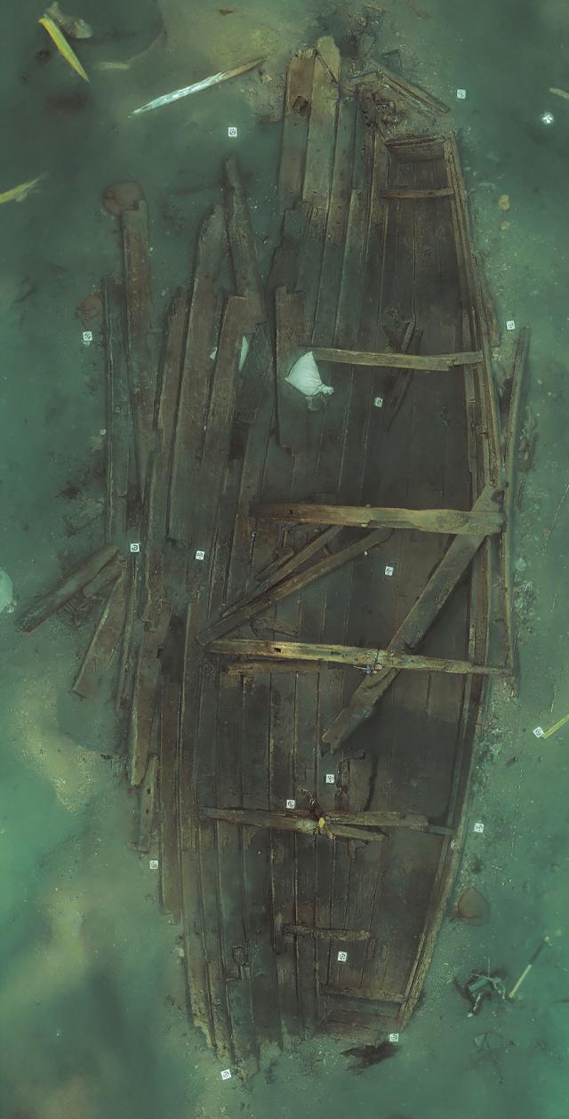 마도4호선 인양 전 상태잔존규모 길이 12m 폭 5m 사진국유청 