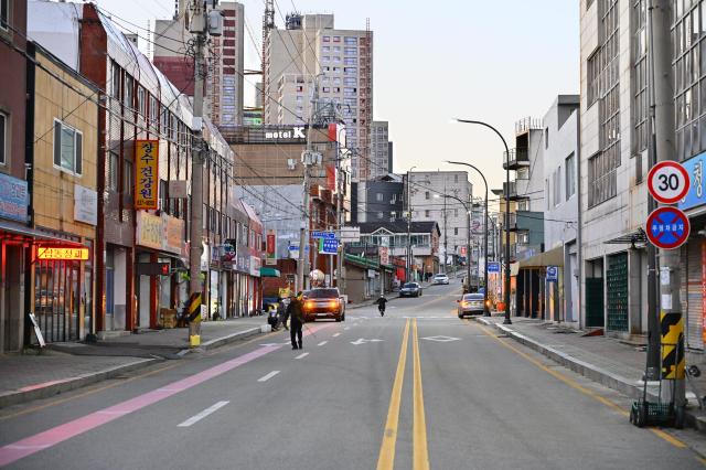 간판개선사업 사업대상지중앙시장로 일원 전경 사진속초시