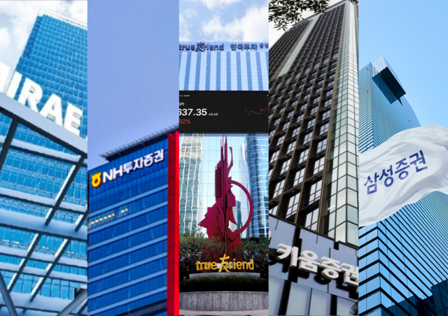 5대증권사한국투자·미래에셋·NH투자·키움·삼성 본사 전경 사진 각 사