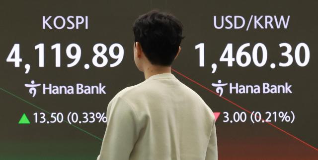 12일 서울 을지로 하나은행 본점 딜링룸 현황판에 코스피 원달러 환율이 표시되고 있다 이날 코스피는 전 거래일보다 895포인트022 내린 409744로 출발했다 사진연합뉴스