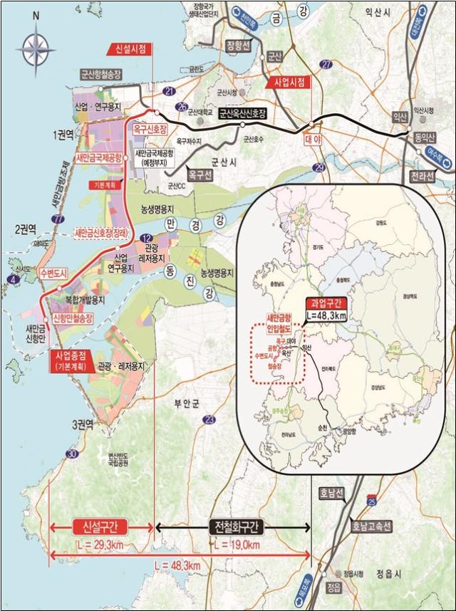 새만금항 인입철도 위치도사진전북특별자치도