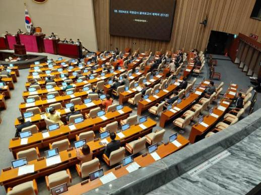 국민의힘, 김윤덕 국토장관 불참에 전원 퇴장...여야 고성 속 본회의 파행