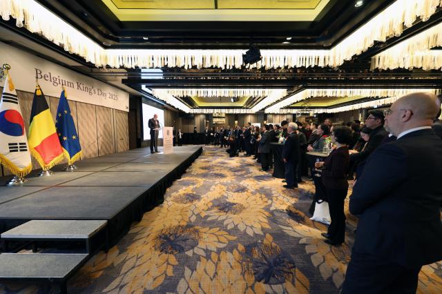 Belgian Ambassador Bruno Jans speaks during the King’s Day reception held in Seoul on November 13 2025 AJP Yoo Na-hyun