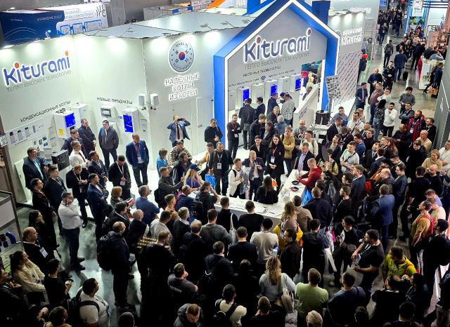 러시아 최대 냉난방 전시회 아쿠아플레임 모스크바 2025 귀뚜라미 부스 전경 사진귀뚜라미 