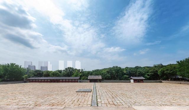 종묘 정전 상월대에서 세운지구를 바라본 시뮬레이션 사업시행계획 인가 완료된 구역 추가 사진서울시