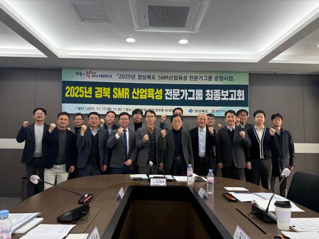 2025년 경상북도 SMR소형모듈원자로 산업육성 전문가그룹 운영사업’ 최종보고회 후 차마가자 단체 기념 촬영 장면 사진포항테크노파크