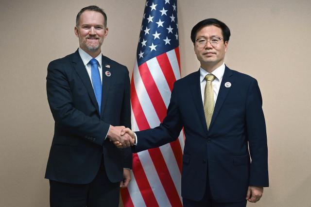 여한구 통상교섭본부장과 제이미슨 그리어 미국무역대표USTR 사진산업통상자원부·연합뉴스