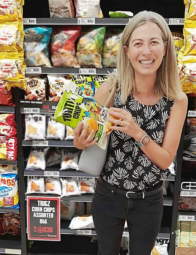 남아프리카공화국 케이프타운 SPAR 매장에 진열된 오리온 꼬북칩 사진오리온