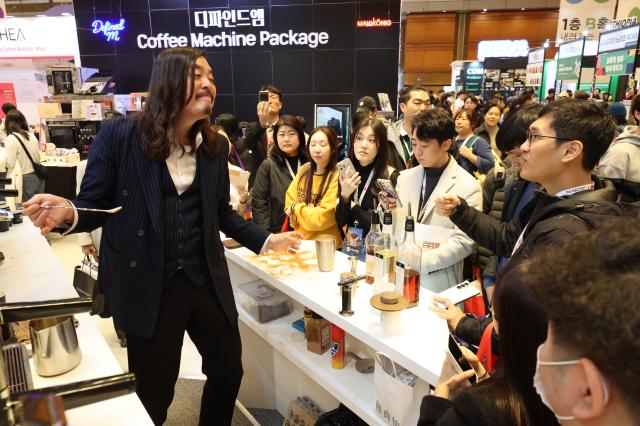 Visitors learn how to brew coffee at Cafe Show 2025 held at COEX in southern Seoul Nov 20 2025 AJP Han Jun-gu
