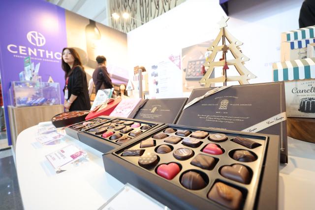 Chocolates sit on display at Cafe Show 2025 held at COEX in southern Seoul Nov 20 2025 AJP Han Jun-gu