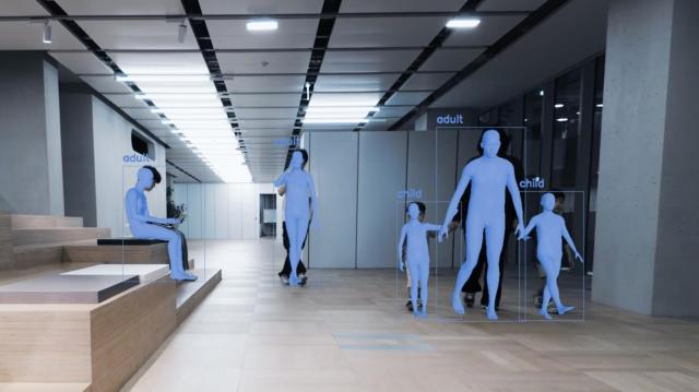 3D 바디 모델 Anny를 적용해 로봇이 어른과 아이의 형태를 3D로 재구성하는 모습사진네이버