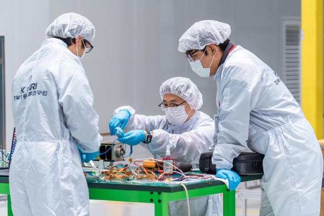 This file image shows the K-HERO cube satellite being loaded into Nuri’s cube satellite deployment module Courtesy of the Korea Aerospace Research Institute KARI