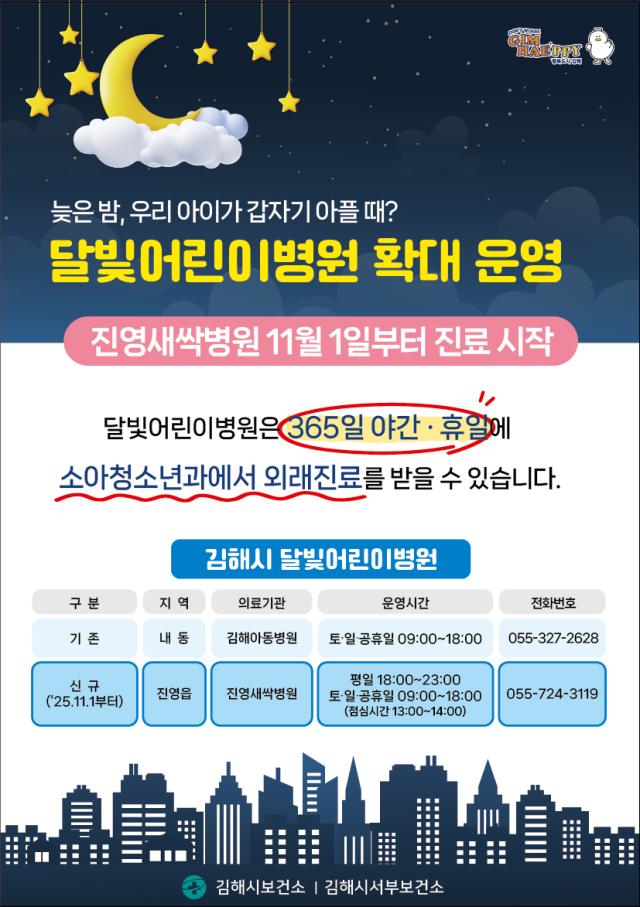 달빛 어린이병원 확대 운영 포스터사진김해시