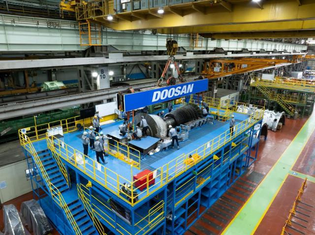 두산에너빌리티 터빈공장 가스터빈 조립사진창원시
