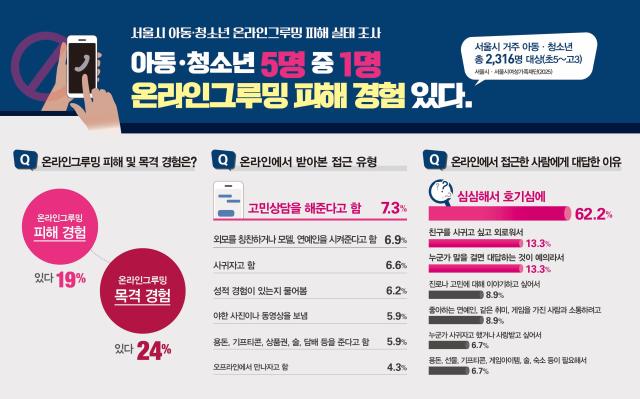 서울시 온라인그루밍 피해 실태 조사 그래픽 사진서울시