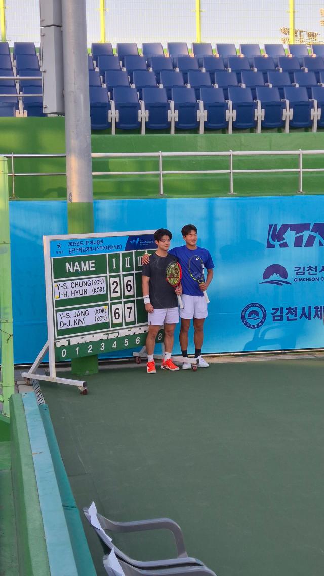 '무실세트 우승' 장윤석-김동주, ITF 투어 남자 복식 우승…마스터스서도 순항?