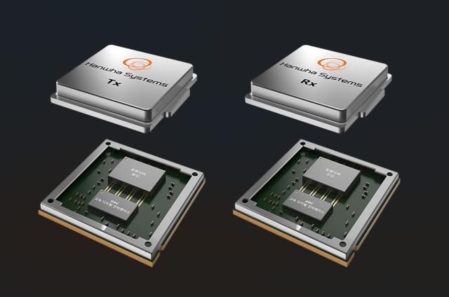 한화시스템이 개발할 트랜시버 우주반도체의 예상 분해도 형상 사진한화시스템