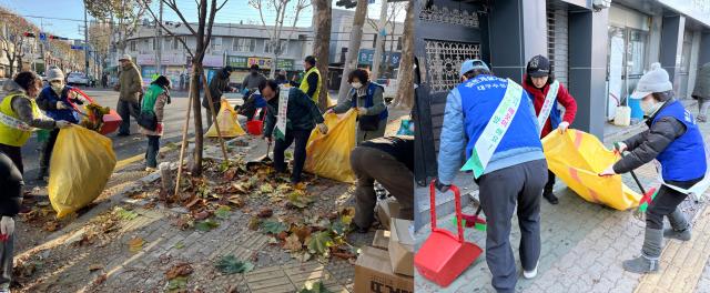 대구 수성구 만촌2동 바르게살기운동위원회는 청구시장 일원에서 ‘낙엽철 주민 화합 대청소의 날’ 행사를 개최했다 사진대구수성구