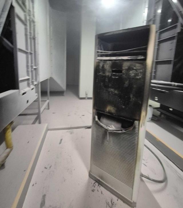 지하 1층에서 발생한 온풍기 화재 사진강원특별자치도소방본부