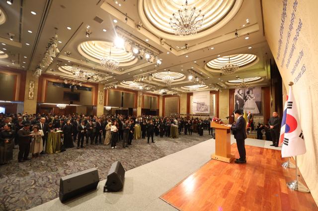 Thai Ambassador Tanee Sangrat delivers his National Day address at Lotte Hotel Seoul on December 3 AJP Han Jun-gu