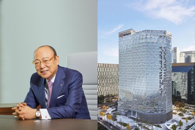 김승연 한화그룹 회장왼쪽 한화그룹 본사 사옥 전경오른쪽 사진한화그룹