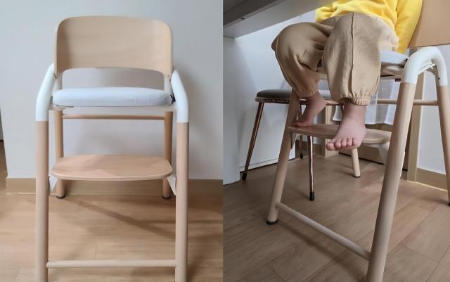 부가부 하이체어 지라프 정면왼쪽과 어린이가 지라프에 앉아 있는 모습 사진조현미 기자