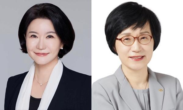 왼쪽부터 이은미 토스뱅크 대표 권선주 토스뱅크 선임 사외이사 사진토스뱅크 KB금융지주
