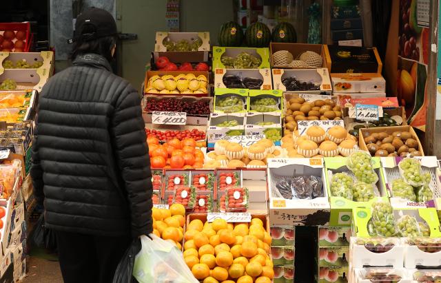 지난달 12일 서울 마포구 망원시장 한 과일가게의 모습