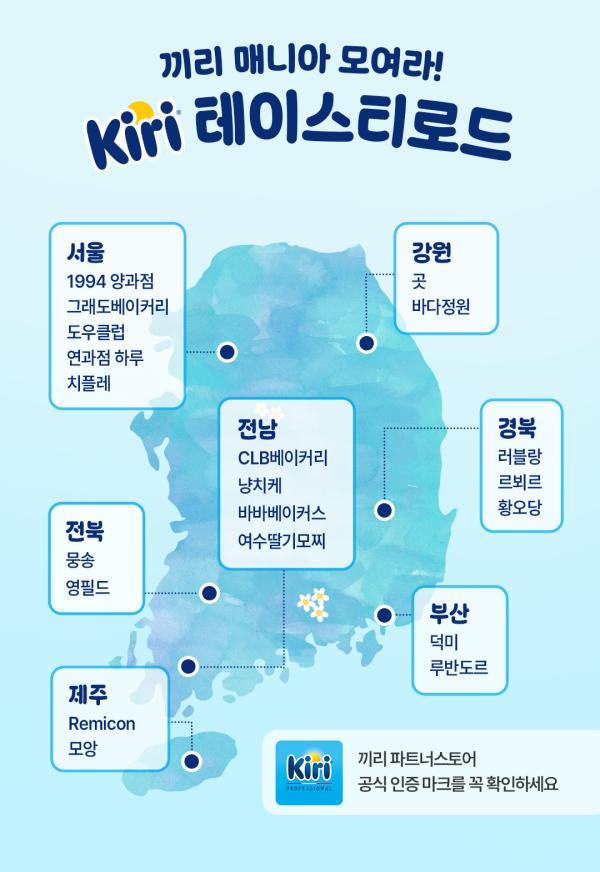 현재 끼리파트너스토어가 분포되어 있는 전국 지도 사진 끼리 제공