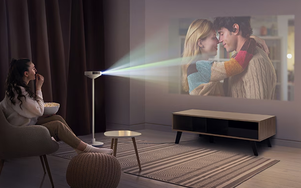 빔프로젝터와 인테리어 조명 블루투스 스피커 역할까지 신개념 인테리어 프로젝터 LG전자 무드메이트