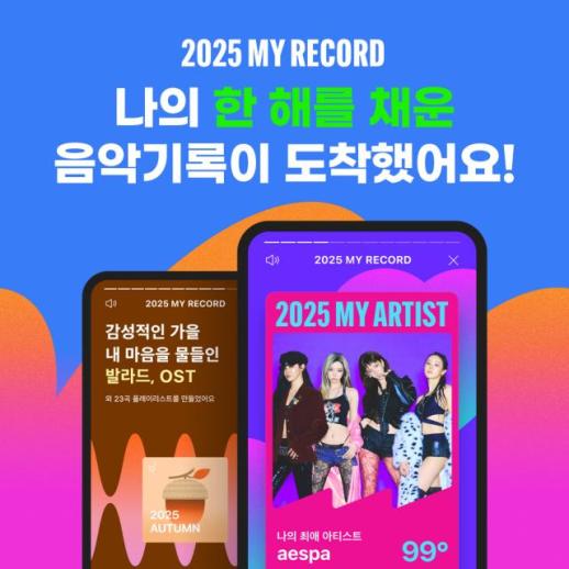 멜론, 연말 음악 감상 이력 정리 서비스 2025 MY RECORD 오픈