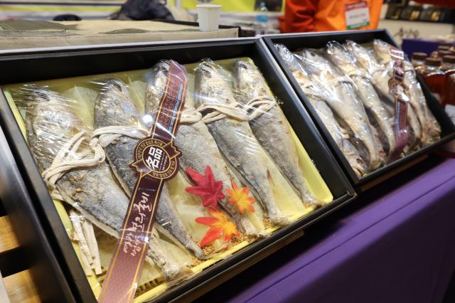 Lunar New Year gift sets are displayed at the Festive Gift Fair held at COEX in Seoul on Dec 11 2025 AJP Han Jun-gu