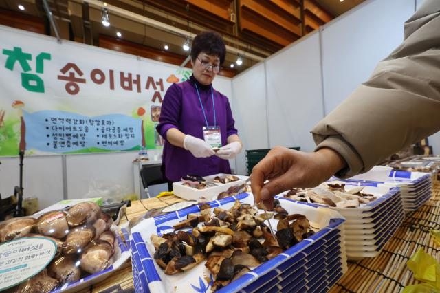 Visitors sample products at the Festive Gift Fair held at COEX in Seoul on Dec 11 2025 AJP Han Jun-gu