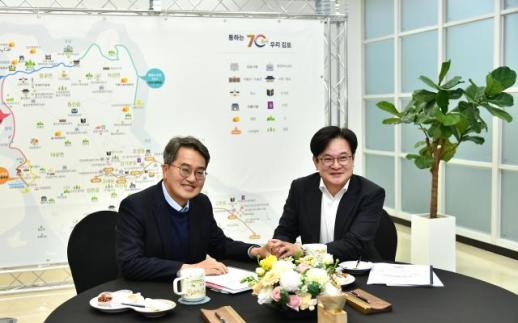 김병수 김포시장 김포골드라인 학운 연장 사업은 대량 수송체계를 구축하기 위한 핵심 사업