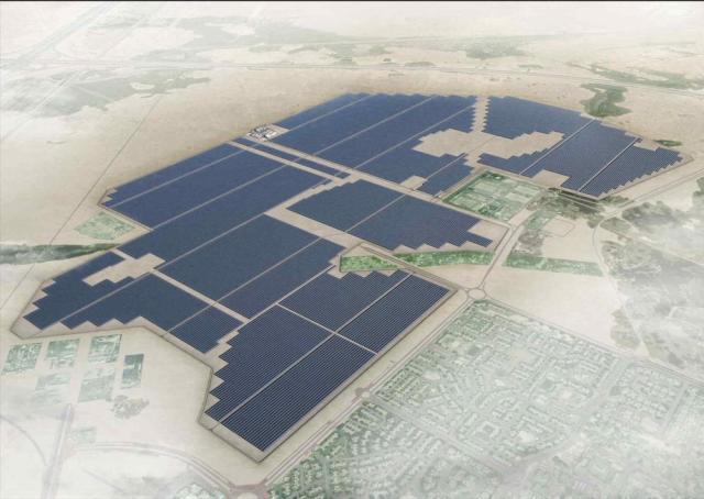 A rendering of a solar power project in Qatar being carried out by Samsung CT Courtesy of Samsung CT