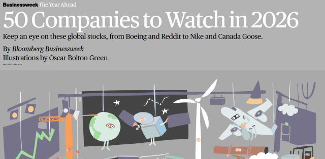 블룸버그 비즈니스위크의 16일자 ‘2026년 주목할 50개 기업’ 기사 사진블룸버그 홈페이지 캡처