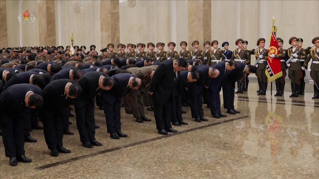 North Korean leader visits fathers mausoleum