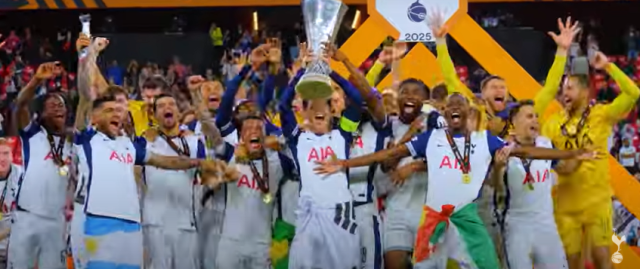 The moment of life Son lifting the Europa League trophy 