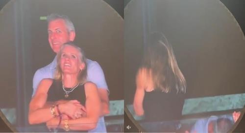 불륜 정황이 포착된 콜드플레이 콘서트 전광판 사진틱톡 영상 캡쳐