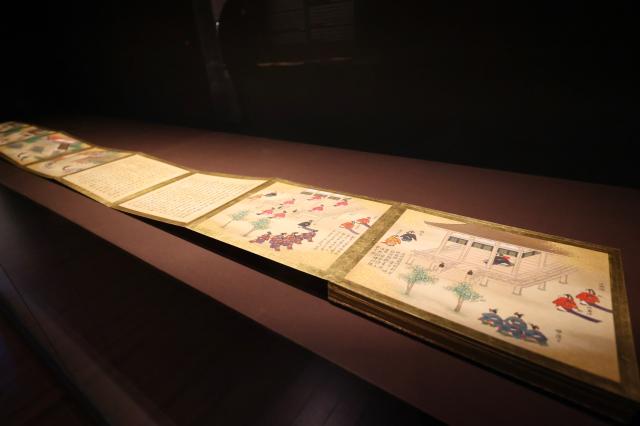 Painted album scene of a worship ritual at Kamo Shrine AJP Han Jun-gu