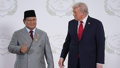 프라보워 인도네시아 대통령왼쪽과 도널드 트럼프 미국 대통령 사진AP·연합뉴스