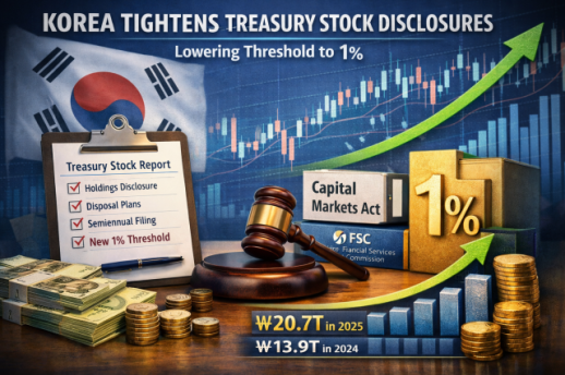 Korea tightens treasury stock disclosures, lowering threshold to 1%