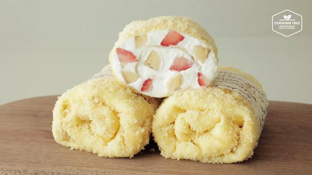 A screen capture from the Korean baking YouTube channel Cooking Tree’s video featuring a towel cake recipe Jan 28 2025