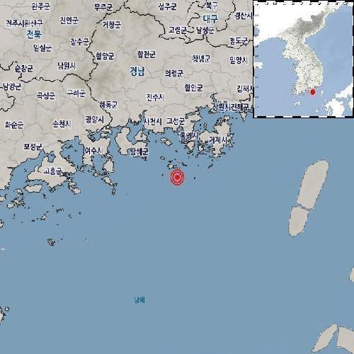 통영 남남서쪽 바다서 규모 2.2 지진…기상청 피해 없을 듯